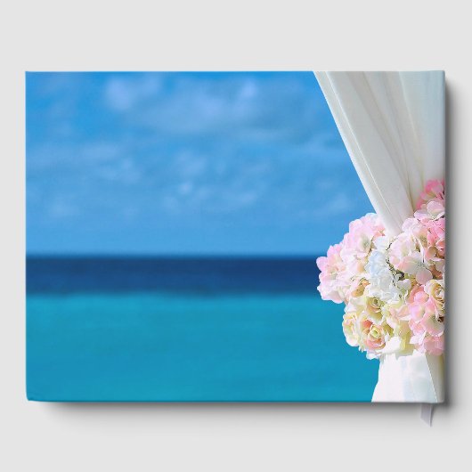 Elegant Floral Ocean Beach Summer Vrijgezellenfees Gastenboek (Achterkant)