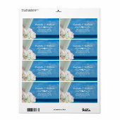 Elegant Floral Ocean Beach Summer Wedding Etiket (Full Sheet)