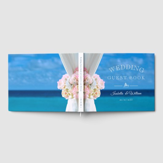 Elegant Floral Ocean Beach Summer Wedding Gastenboek (Volledig)