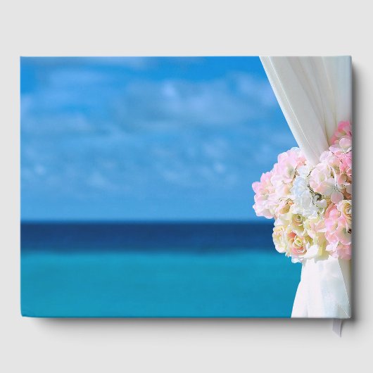 Elegant Floral Ocean Beach Summer Wedding Gastenboek (Achterkant)