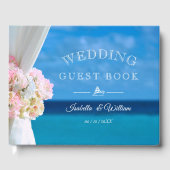 Elegant Floral Ocean Beach Summer Wedding Gastenboek (Voorkant)