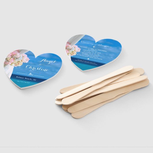 Elegant Floral Ocean Beach Summer Wedding Handwaaier (Niet-gemonteerd)