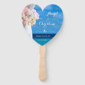 Elegant Floral Ocean Beach Summer Wedding Handwaaier (Voorkant)