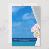 Elegant Floral Ocean Beach Summer Wedding Kaart (Achterkant)