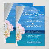 Elegant Floral Ocean Beach Summer Wedding Kaart (Voorkant / Achterkant)