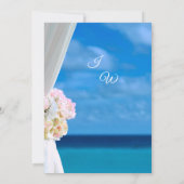 Elegant Floral Ocean Beach Zomer Verjaardagsfeest Kaart (Achterkant)