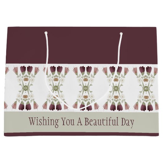 Elegant Floral Ontworpen Groot Cadeauzakje (Voorkant)