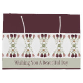 Elegant Floral Ontworpen Groot Cadeauzakje (Achterkant)