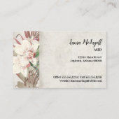  Elegant Floral Orchid Greenery Foliage Art Visitekaartje (Achterkant)