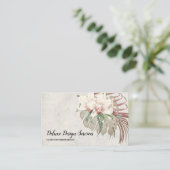  Elegant Floral Orchid Greenery Foliage Art Visitekaartje (Staand voorkant)