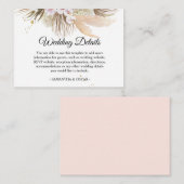 Elegant Floral Orchids en Pampas Beauty Lijst Informatiekaartje (Voorkant / Achterkant)