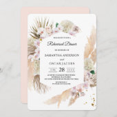 Elegant Floral Orchids en Pampas Beauty Lijst Kaart (Voorkant / Achterkant)