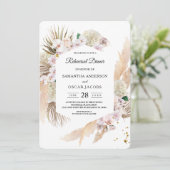 Elegant Floral Orchids en Pampas Beauty Lijst Kaart (Staand voorkant)