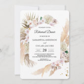 Elegant Floral Orchids en Pampas Beauty Lijst Kaart (Voorkant)