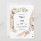 Elegant Floral Orchids en Pampas Beauty Lijst Kaart (Voorkant)