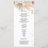Elegant Floral Orchids en Pampas Beauty Lijst Menu (Achterkant)