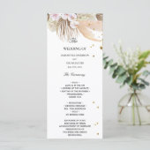 Elegant Floral Orchids en Pampas Beauty Lijst Menu (Staand voorkant)