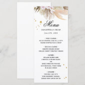 Elegant Floral Orchids en Pampas Beauty Lijst Menu (Voorkant / Achterkant)