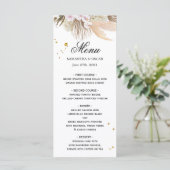 Elegant Floral Orchids en Pampas Beauty Lijst Menu (Staand voorkant)