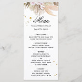 Elegant Floral Orchids en Pampas Beauty Lijst Menu (Voorkant)