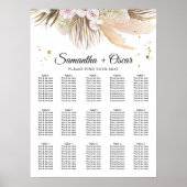 Elegant Floral Orchids en Pampas Beauty Lijst Poster (Voorkant)