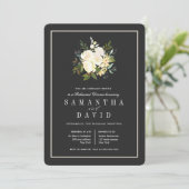 Elegant Floral Organic Wedding Rehearsal Dinner Kaart (Staand voorkant)