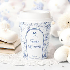 Elegant Floral Ornament  Baby shower Papieren Bekers