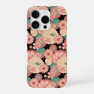 Elegant Floral Ornament Spring Peach Garden Boho iPhone 16 Pro Hoesje
