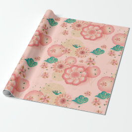 Elegant Floral Ornament Spring Peach Garden Cadeaupapier
