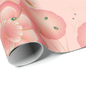 Elegant Floral Ornament Spring Peach Garden Cadeaupapier (Rol Hoek)