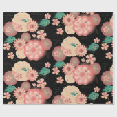 Elegant Floral Ornament Spring Peach Garden Cadeaupapier (Vlak)