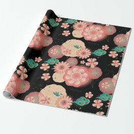 Elegant Floral Ornament Spring Peach Garden Cadeaupapier