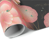 Elegant Floral Ornament Spring Peach Garden Cadeaupapier (Rol Hoek)