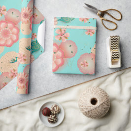 Elegant Floral Ornament Spring Peach Garden Cadeaupapier
