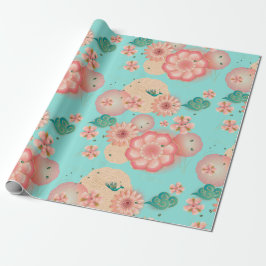 Elegant Floral Ornament Spring Peach Garden Cadeaupapier