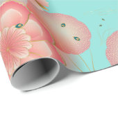 Elegant Floral Ornament Spring Peach Garden Cadeaupapier (Rol Hoek)