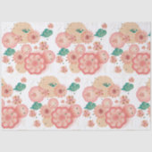 Elegant Floral Ornament Spring Peach Garden Tissuepapier (Voorkant)