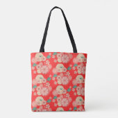 Elegant Floral Ornament, Spring Peach Garden Tote Bag (Achterkant)