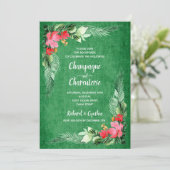 Elegant Floral over Green Kerstmis nodigt uit (Staand voorkant)