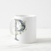 Elegant Floral P Monogram Mug Koffiemok (Voorkant links)