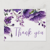 Elegant Floral Paars Chic Boho Wedding Bedankt Briefkaart (Voorkant)