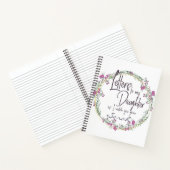 Elegant Floral paars chic Letters design Notitieboek (Binnen)