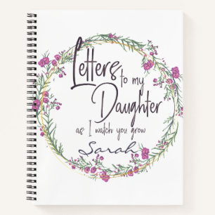 Elegant Floral paars chic Letters design Notitieboek