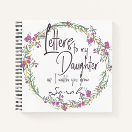 Elegant Floral paars-chic Letters naar Dochter Notitieboek