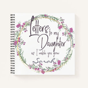 Elegant Floral paars-chic Letters naar Dochter Notitieboek
