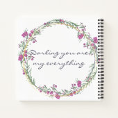Elegant Floral paars-chic Letters naar Dochter Notitieboek (Achterkant)