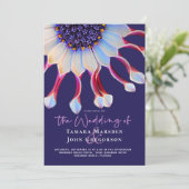 Elegant Floral Paars en roze Afrikaans huwelijk Kaart (Staand voorkant)