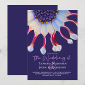 Elegant Floral Paars en roze Afrikaans huwelijk Kaart (Voorkant / Achterkant)