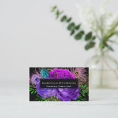 Elegant Floral Paars Fuchsia Pink Visitekaartje (Staand voorkant)