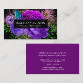 Elegant Floral Paars Fuchsia Pink Visitekaartje (Voorkant / Achterkant)
